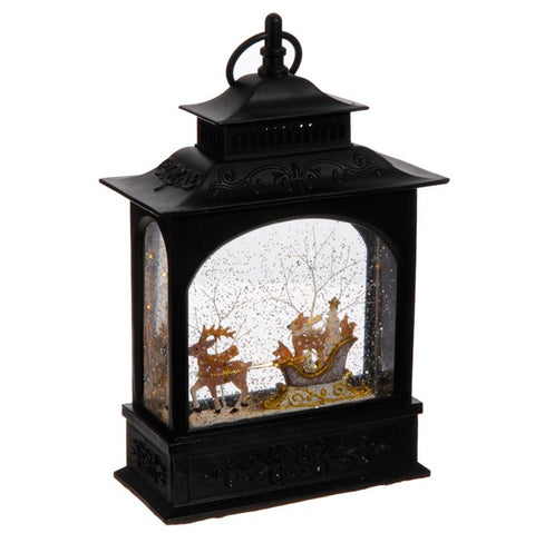 11"  Animals in Sleight Lighted Water Lantern - Treehouse Gift & Home