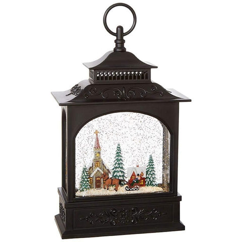 11" Town Scene Lighted Water Lantern - Treehouse Gift & Home