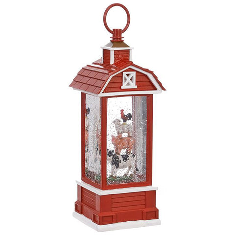 11.5 " FARM ANIMAL LIGHTED WATER BARN - Treehouse Gift & Home