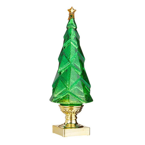 14" GEOMETRIC LIGHTED TREE WITH SWIRLING GLITTER - Treehouse Gift & Home