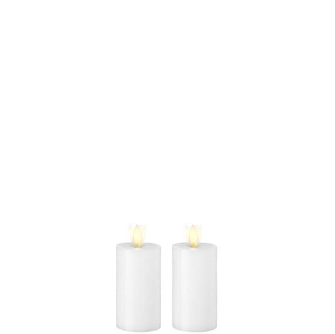 2"x4" Moving Flame set/2 White Candles 1803 Candles