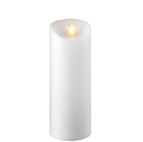 3"Wx8"H, White Wax Pillar Candle RAZ