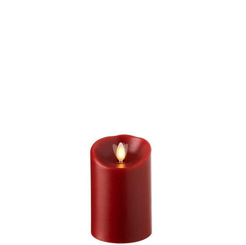 3"x4" Moving Flame Red Pillar Candle RAZ