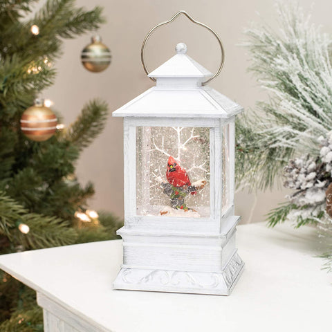 8.5 inch Led Swirl Lantern Cardinal Tree - Treehouse Gift & Home