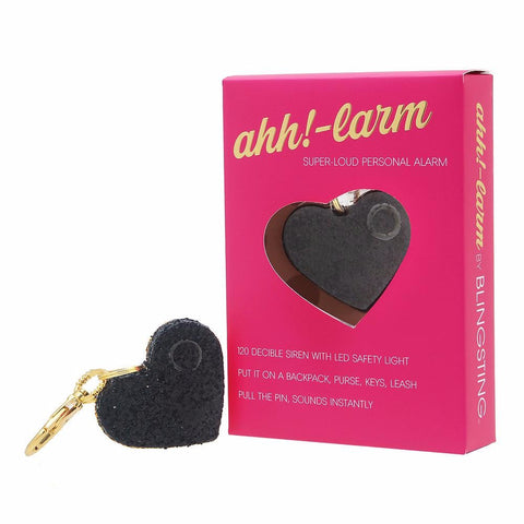 AHH!-LARM | BLACK GLITTER HEART - Treehouse Gift & Home