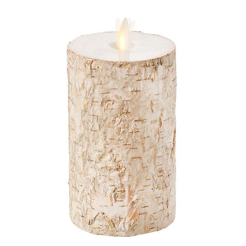 BIRCH MOVING FLAME PILLAR CANDLE - Treehouse Gift & Home