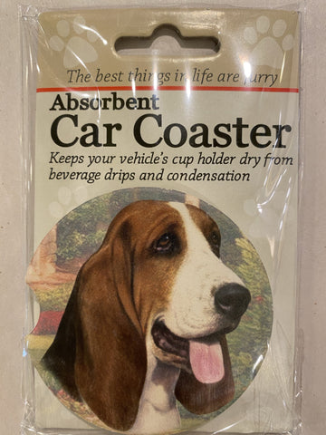 Basset Hound Car Coaster - Treehouse Gift & Home