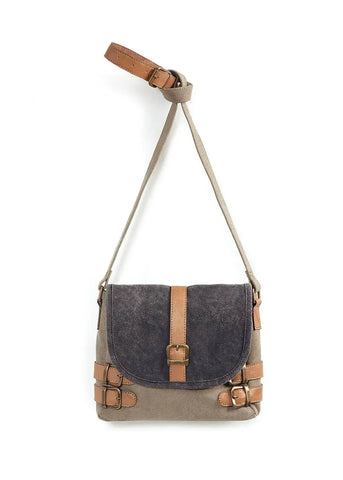 Buckled Up Up-Cycled Canvas Crossbody, M-5306 Mona B.