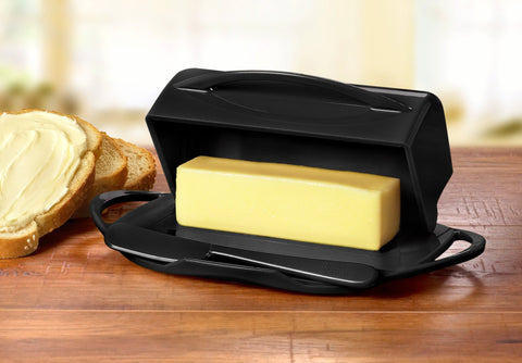 Butterie Flip Top Butter Dish with Spreader, Black - Treehouse Gift & Home