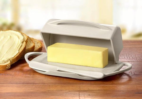Butterie Flip Top Butter Dish with Spreader, Ivory - Treehouse Gift & Home