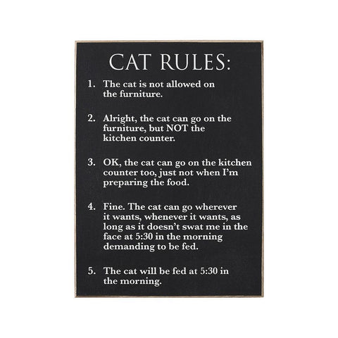 Cat Rules Sign - Treehouse Gift & Home