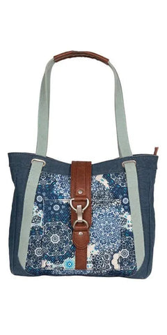 Cora Up-Cycled Canvas and Durrie Tote, M-6522 Mona B.