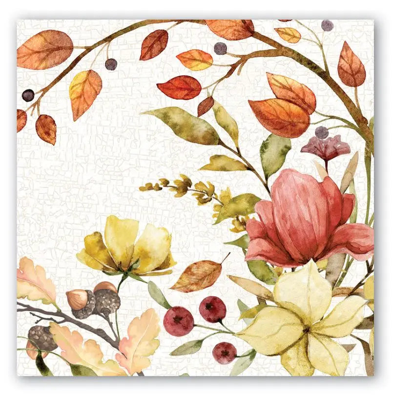 Fall Leaves  Flowers Luncheon Napkin Treehouse Gift  Home