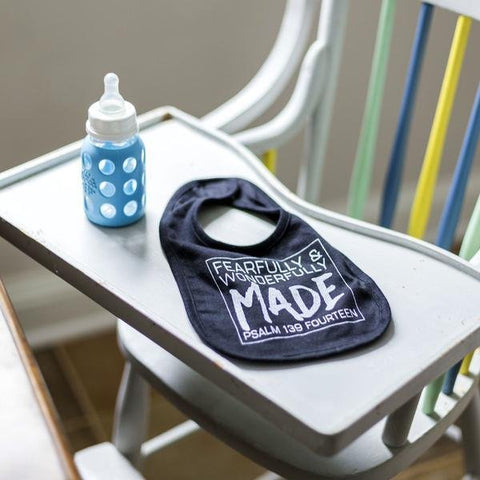 Fearfully & Wonderfully Made Bib in Black - Treehouse Gift & Home
