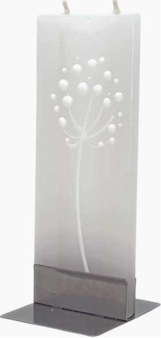 Flat Handmade Candle - Abstract White Dandelion Flatyz