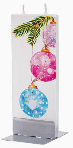 Flat Handmade Candle - Pink Blue Hanging Christmas Ornaments Flatyz