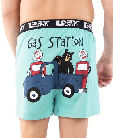 Gas Station Men's Bear Funny Boxer Lazy One