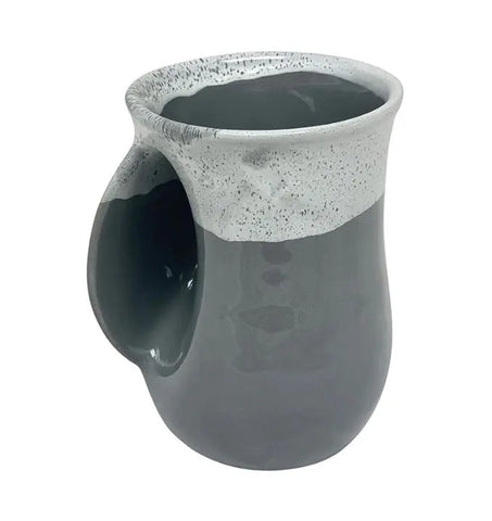 Handwarmer Mug Left {SNOWCAP} Clay in Motion