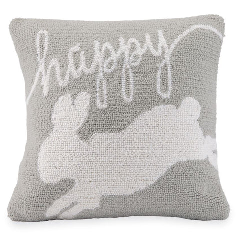 Happy Bunny Hooked Pillow - Treehouse Gift & Home