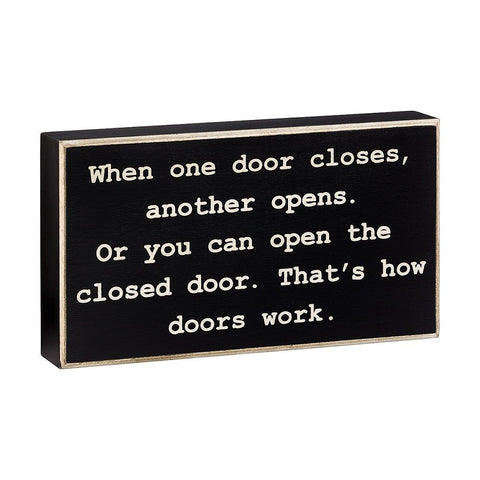 How Doors Work Box Sign - Treehouse Gift & Home