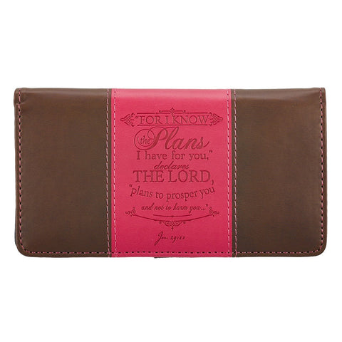 I Know the Plans in Pink & Brown - Jeremiah 29:11 Checkbook Cover - Treehouse Gift & Home