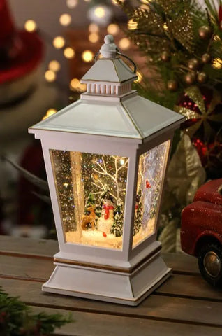 LED Musical White Water Lantern with Holiday Scene Evergreen Enterprises