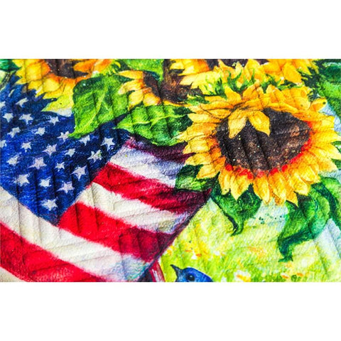 Patriotic Sunflower Wagon Embossed Floor Mat - Treehouse Gift & Home