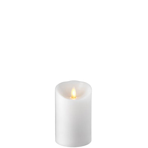 Pillar Candle 3"x4" - White - Push Flame Liown