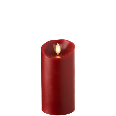 Pillar Candle 3"x6" - Red Wax/Cinnamon Scented - Moving Flame Liown