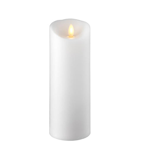 Pillar Candle 3"x8" - White - Push Flame Liown