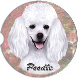 Poodle White Car Coaster - Treehouse Gift & Home