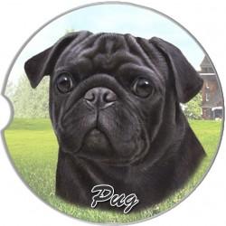 Pug Black Car Coaster - Treehouse Gift & Home