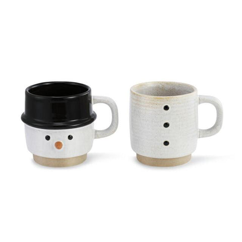 Snowman Stacked Mugs Set of 2 Demdaco