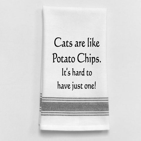 Towel: Cats are like potato chips… - Treehouse Gift & Home